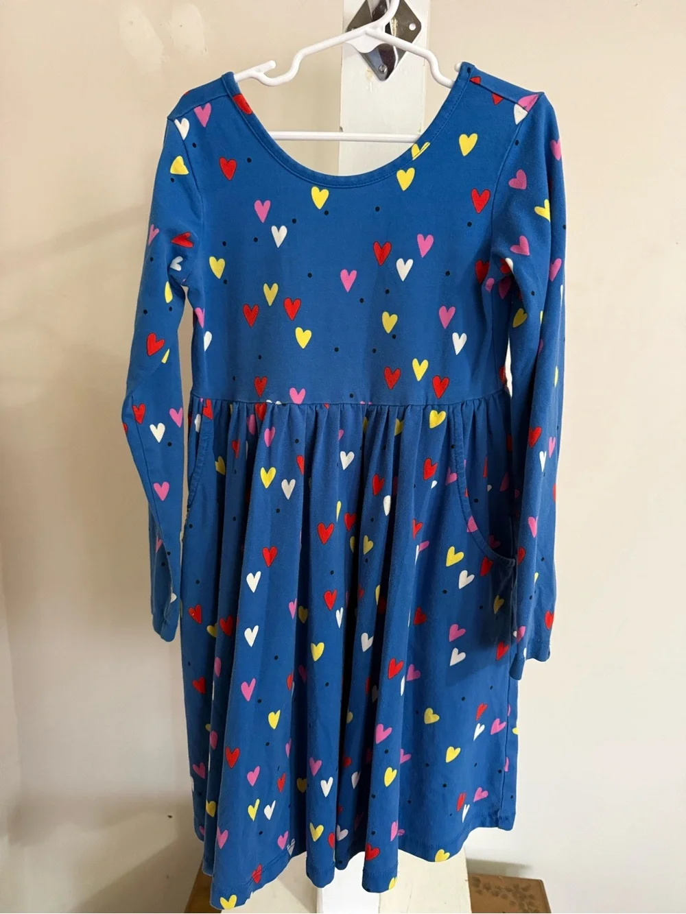 Hanna Andersson Mini Hearts On Blue Skater Dress